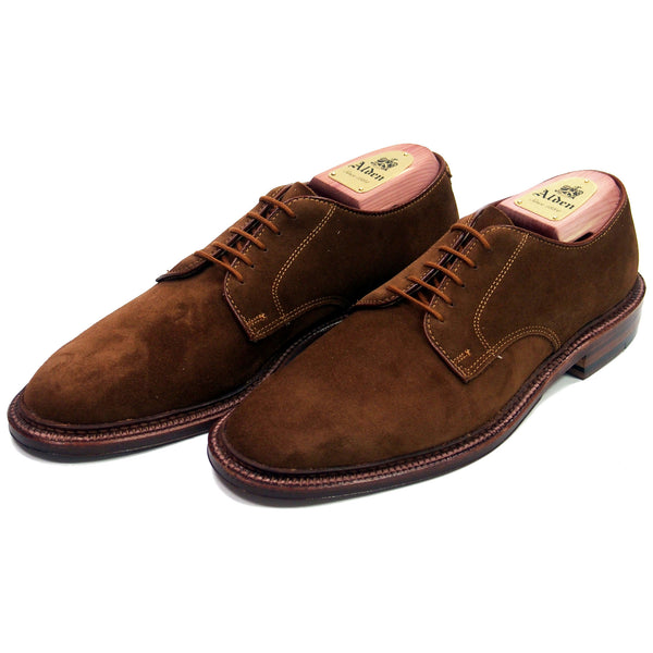 Alden 29336F Plain Toe Blucher in Snuff Suede